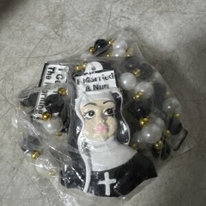 I Married A Nun I Get Nun In The Morning Mardi Gras Bead Necklace Woman